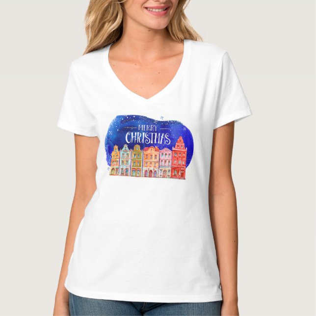 T-shirt Fête de la rue principale/Noël (Devant)