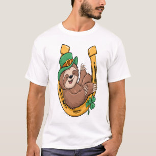 T-shirt Fête de la Saint-Patrick Paresseux Fer à Cheval Ch