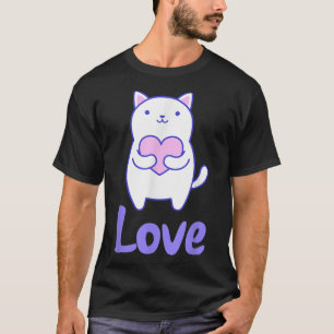 T-shirt Fête de l'amour du chat Valentines Coeur Pyjama Ch