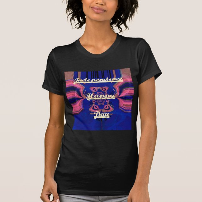 T-shirt Fête de l'Indépendance Abstraite Art (Devant)