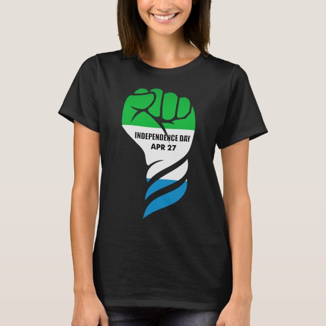 T-shirt Fête de l'indépendance de la Sierra Leone Black Pr (Devant)