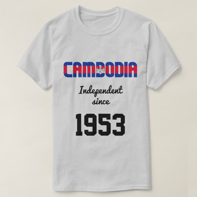 T-shirt Fête de l'indépendance du drapeau cambodgien (Design devant)