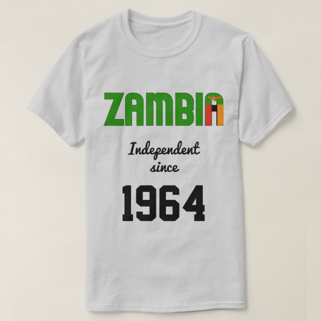 T-shirt Fête de l'indépendance du drapeau de la Zambie (Design devant)