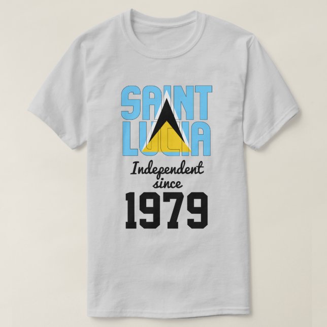 T-shirt Fête de l'indépendance du drapeau de Sainte-Lucie (Design devant)