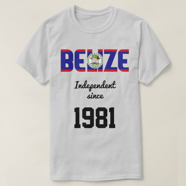 T-shirt Fête de l'indépendance du drapeau du Belize (Design devant)