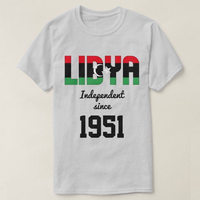 T-shirt Fête de l'indépendance du drapeau libyen (Design devant)
