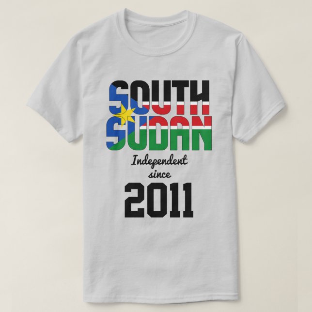 T-shirt Fête de l'indépendance du drapeau sud-soudanais (Design devant)