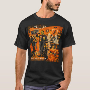 T-shirt Fête de martini Halloween Moderne du Milieu du Siè