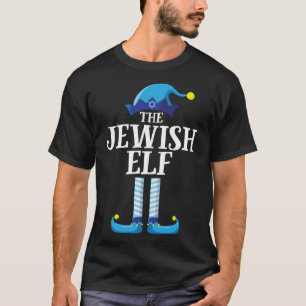 T-shirt Fête de Noël de la famille juive bleu Elfe