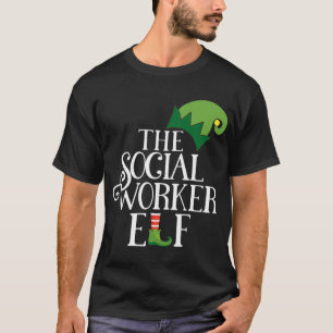 T-shirt Fête de Noël de l'Elfe du travailleur social