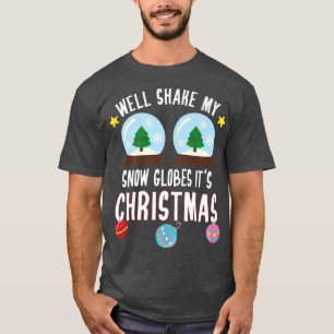 T-shirt Fête de Noël Drôle Secoue Mes Boules à Neige C'Est