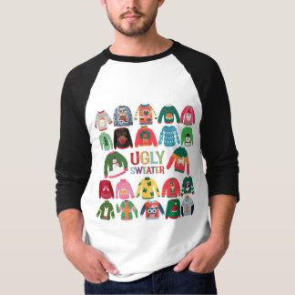 T-shirt Fête de Noël moche Raglan
