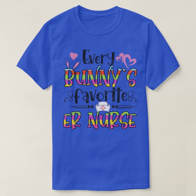 T-shirt Fête de Pâques de l'infirmière préférée de Bunny (Design devant)