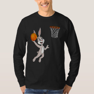 T-shirt Fête de Pâques Rabbit Dunking A Basketball Garçons