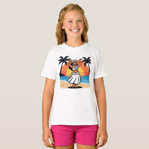 T-shirt Fête de plage de danse hula coucher de soleil île 