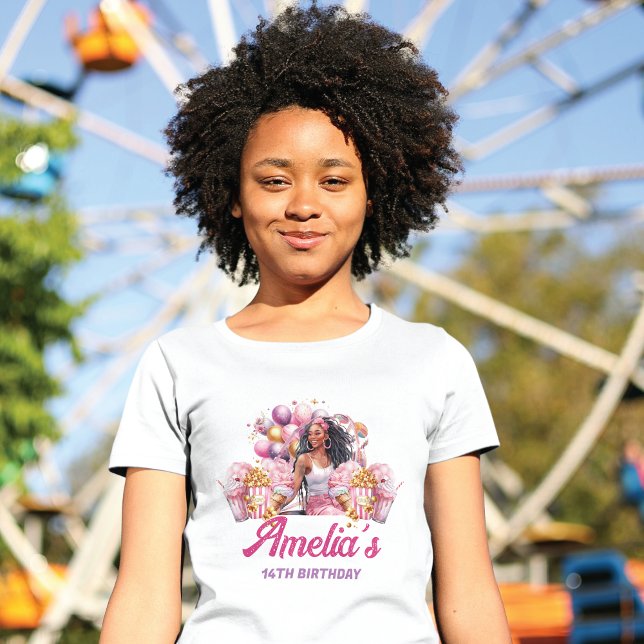 T-shirt Fête de Rollercoaster Personnalisée Afro-Américain (Créateur téléchargé)