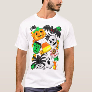 T-shirt Fête des Candies Éffrayantes d'Halloween
