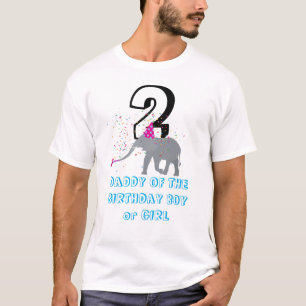 T-shirt Fête des éléphants - Anniversaire animal papa fill