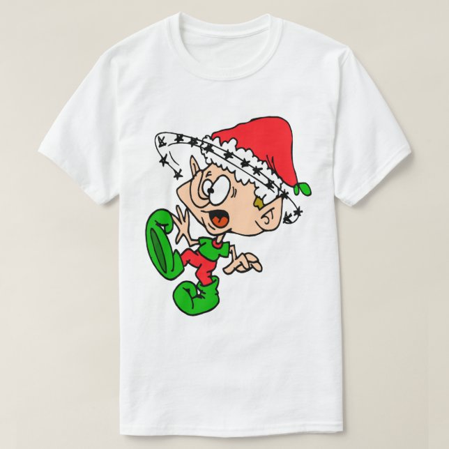 T-shirt Fête des elfes drôle Stress Noël folie (Design devant)