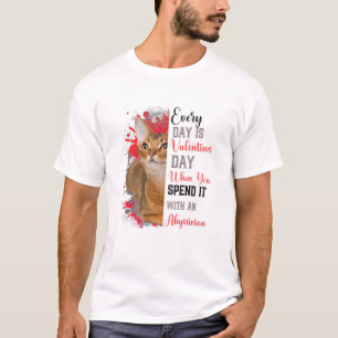 T-shirt Fête des femmes Valentines Abyssinian Cat Mama M