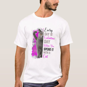 T-shirt Fête des femmes Valentines Chat Mère Mère Mère Mèr