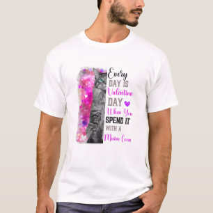 T-shirt Fête des femmes Valentines Maine Coon Cat Mama Mèr