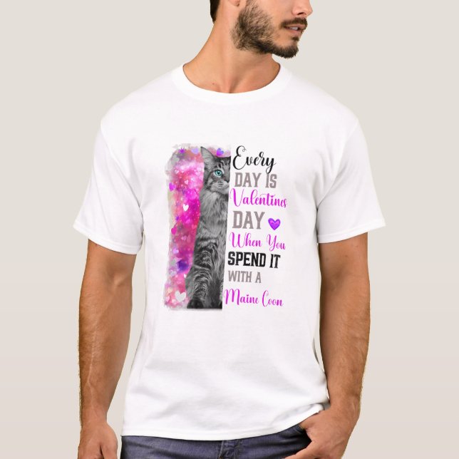 T-shirt Fête des femmes Valentines Maine Coon Cat Mama Mèr (Devant)