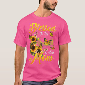 T-shirt Fête Des Mères Béni D'Être Appelé Maman Tournesol 
