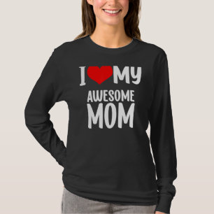 T-shirt Fête des mères Coeur rouge avec amour J'aime ma mè