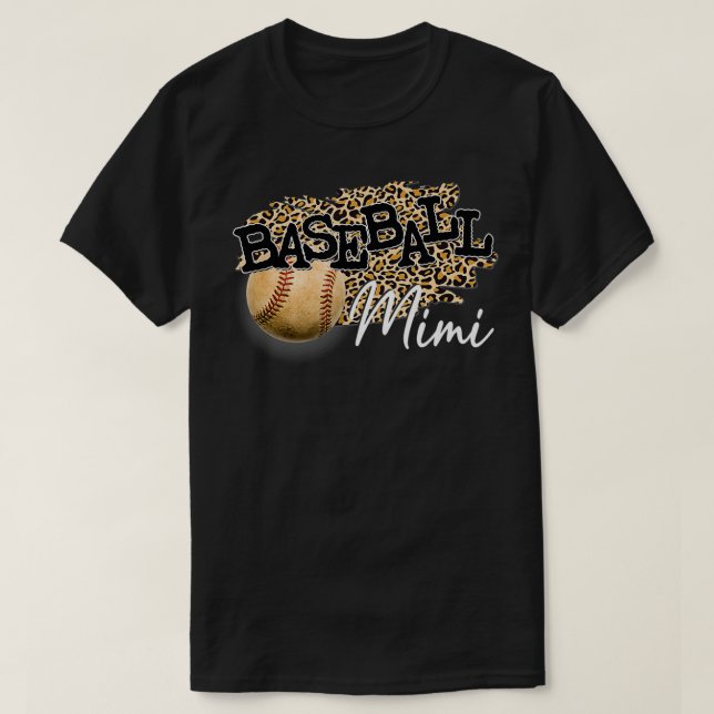 T-shirt Fête des Mères de Baseball Mimi Leopard (Design devant)