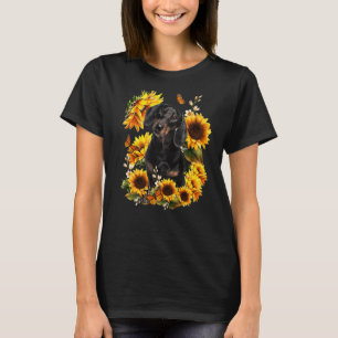 T-shirt Fête des mères de chien Fleur de soleil Dachshund 