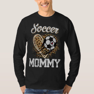 T-shirt Fête des mères de la maman de football maman léopa