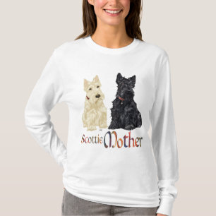 T-shirt Fête des mères des écossaises roulettes et noires
