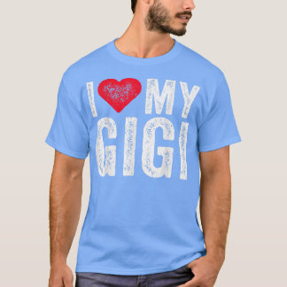 T-shirt Fête des Mères Drôle J'aime mon grand-mère au coeu