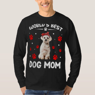 T-shirt Fête des mères du meilleur chien maltais du monde
