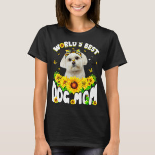 T-shirt Fête des mères du meilleur chien maltais du monde