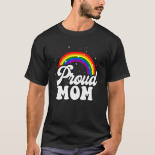 T-shirt Fête des Mères Fier Maman Lgbt Gay Lesbian Rainbow