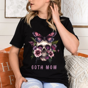 T-shirt Fête des Mères Gothique Maman Fleur de Crâne Papil