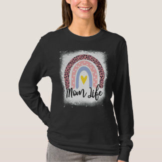 T-shirt Fête des mères Maman Vie Leopard Arc-en-ciel Mama 