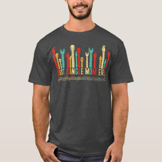 T-shirt Fête des mères Meilleur single Maman Ever Guitare 
