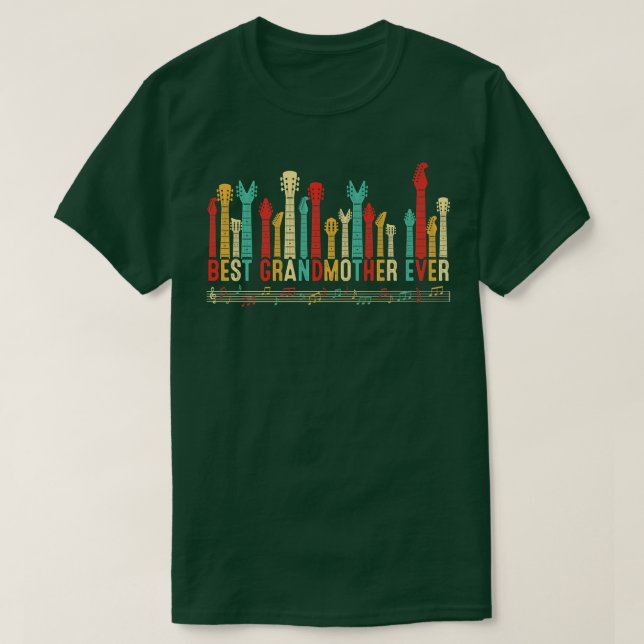 T-shirt Fête des mères Meilleure grand-mère Jamais Guitare (Design devant)