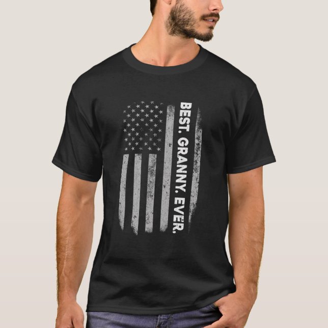T-shirt Fête Des Mères Meilleure Mamie Jamais Drapeau Amér (Devant)