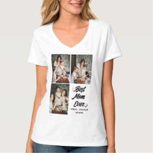 T-shirt Fête des mères personnalisées, trois photo collage