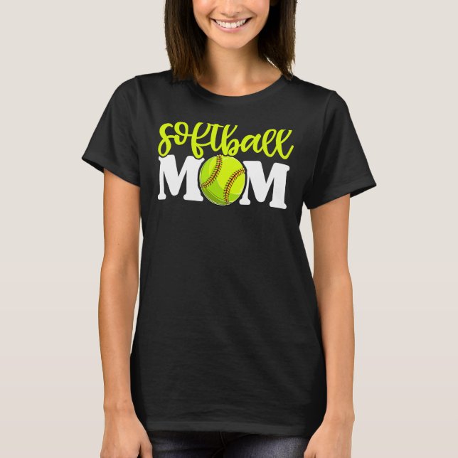 T-shirt Fête des mères softball Maman pour femmes (Devant)