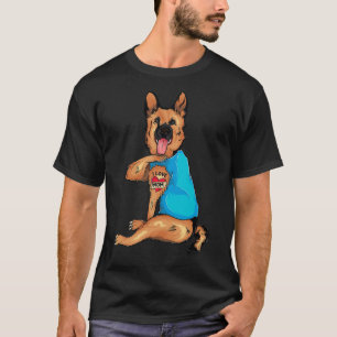 T-shirt Fête des mères tatouage J'aime maman berger allema