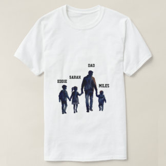 T-shirt Fête des Pères Aquarelle Famille Coucher de soleil