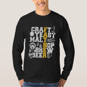 T-shirt Fête des pères artisanale Yeast Malt Hop Brew Beer