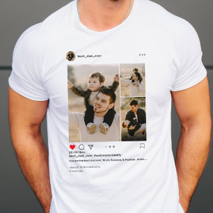 T-shirt Fête des pères Best Papa Ever 3 Photo Instagram Po