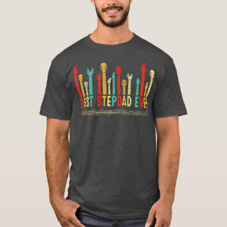T-shirt Fête des pères Best Stepdad Ever Guitar Lover Guit