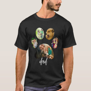 T-shirt Fête des pères Chien papa   Collage photo de 5 Emp